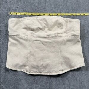 Zara Women’s XL Cream/Tan Denim Strapless Corset/Bandeau
